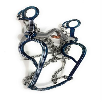 5 1/8" Mexican Horse Bit, Charro Saddle Blue Horse Bit Freno Charro