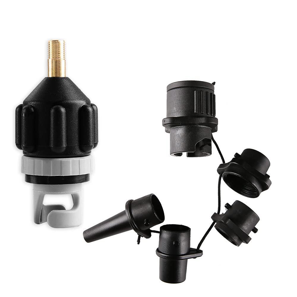 HEYTUR Inflatable Boat SUP Pump Adaptor Standard Schrader Conventional Air Pump Air Valve Adapter Spoke Plate Attachment (Black+Multi)