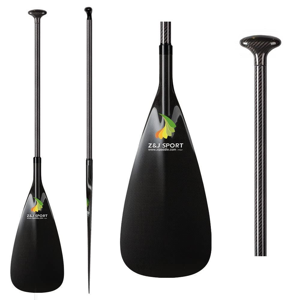 Z&J SPORT Outrigger Canoe Steering Paddle OC Paddle for Steering Outrigger Canoe Lightweight Full Carbon OC Paddle Straight Shaft & Palm Grip (51")