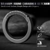TISUR Titanium Carabiner Keychain Clip,D Key Rings for Keychains,Quick Release Keychain,Key Chain Clip for Men Women (Gray-Round) view 3