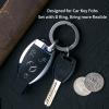 TISUR Titanium Carabiner Keychain Clip,D Key Rings for Keychains,Quick Release Keychain,Key Chain Clip for Men Women (Gray-Round) view 4