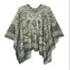Women's Vintage Pattern Open Front Poncho Cape Shawl Winter Shawl Wraps (Series 24-Green) view 2