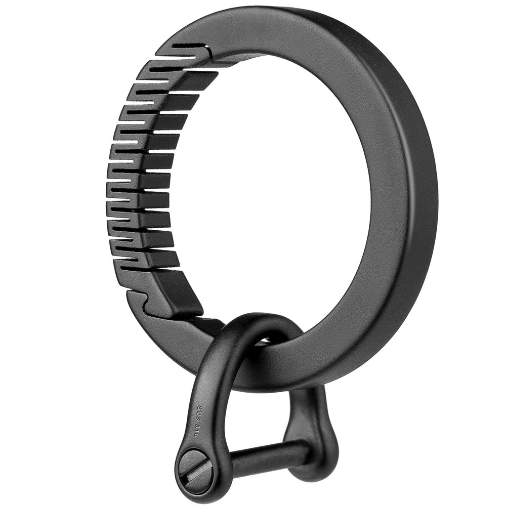 TISUR Titanium Carabiner Keychain Clip,D Key Rings for Keychains,Quick Release Keychain,Key Chain Clip for Men Women (Black)