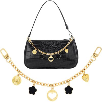 Bag Charm Handbag Chains Decoration for Women, Sparkling Pendant Accessories for Purse Designer Shoulder Bag (A)