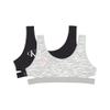 Calvin Klein Girl's 2-Pack Cutout Bralette, Black Logo/Heather Gray Ck Tigris SM view 1