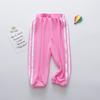 Alvivi Toddler Little Boys Girls Cotton Harem Pants Elastic Waistband Side Stripes Ankle Sweatpants Hot Pink 12-18 Months view 2