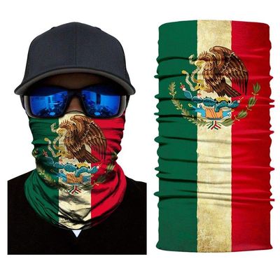 Skull Mexico Flag Magic Headband Face Sun Scarf Neck Gaiter Balaclava Bandana Outdoor Sport Headwear (STYLE-06)
