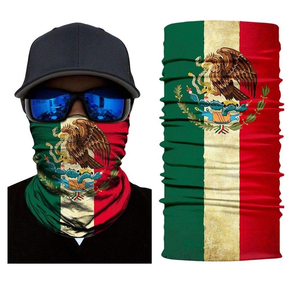 Skull Mexico Flag Magic Headband Face Sun Scarf Neck Gaiter Balaclava Bandana Outdoor Sport Headwear (STYLE-06)