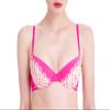 UCA Lingerie Women's Printed Floral Lace Racerback Bra Underwire Molded Bra(38C,Bright Fuchsia) view 1