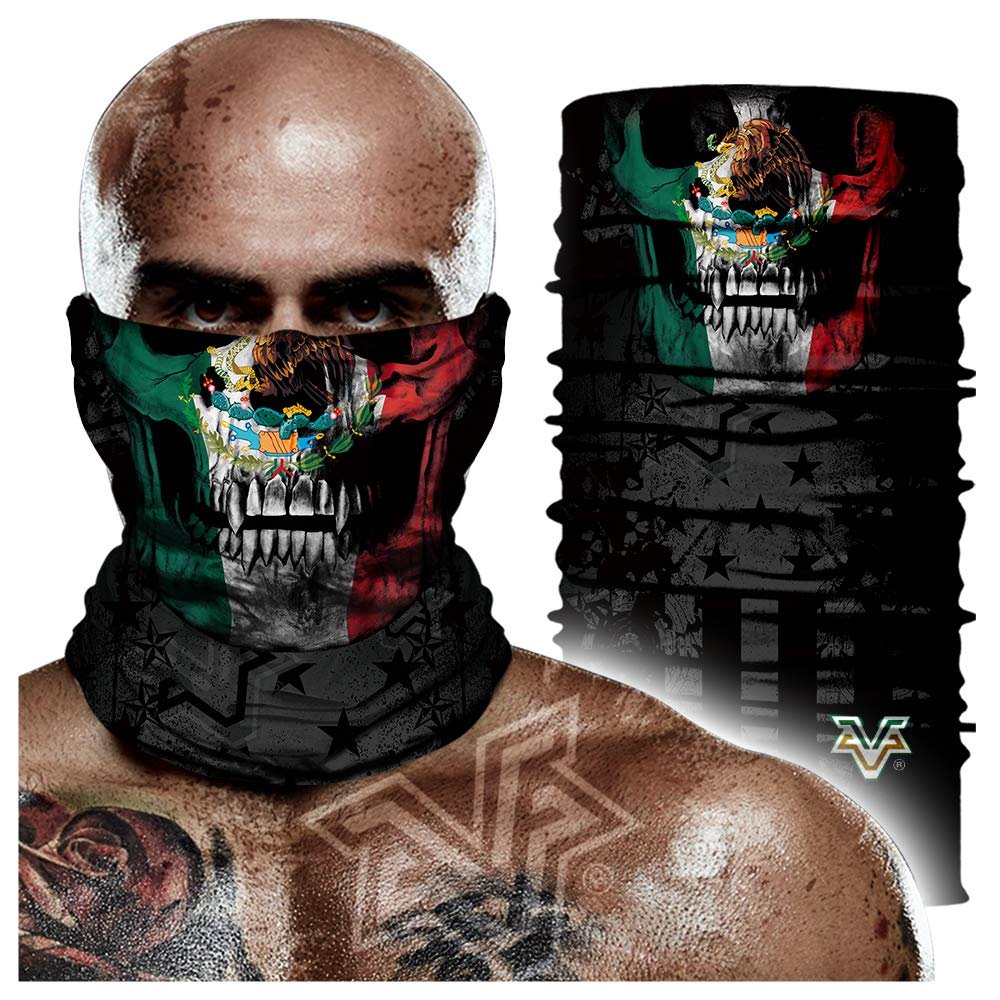 Skull Mexico Flag Magic Headband Face Sun Scarf Neck Gaiter Balaclava Bandana Outdoor Sport Headwear (STYLE-04)
