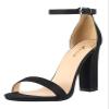 Ankis Black Heels for Women - Open Toe Ankle Strap Chunky High Heel Pump Sandals Party Wedding Strappy Buckle Sandals Standard Size 4 Inches Tall Thick Heel Design view 1