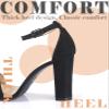 Ankis Black Heels for Women - Open Toe Ankle Strap Chunky High Heel Pump Sandals Party Wedding Strappy Buckle Sandals Standard Size 4 Inches Tall Thick Heel Design view 4