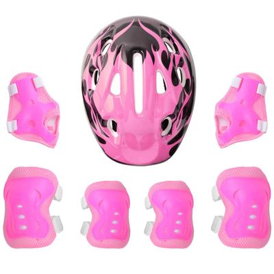 Aislor Kids Bike Helmet Sports Protective Gear Set Suitable for Toddler Boys Girls Knee Pads Elbow Pads Wrist Pads for Bike Skateboard Scooter Pink Type B
