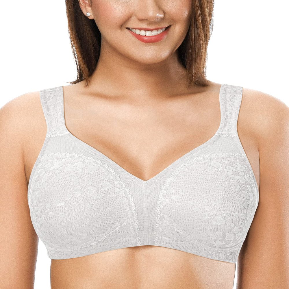 ZeroBound Women's Minimizer Bra Comfort Cushion Strap Wirefree Full Coverage Large Bust Non-Padded Bras