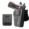 1911 OWB Holster with Paddle & Belt Clip  Index Finger Release, Fits Colt/Kimber/Springfield/Rock Island/Tisas/Ruger 5" No-Rail 1911 Pistols  Right Hand view 1
