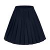 EXCHIC Women's A-Line Mini Skirt Stretchy High Waist Pleated Tennis Skirts Plaid School Uniform Dance Casual Wear (S, Navy Blue) view 1