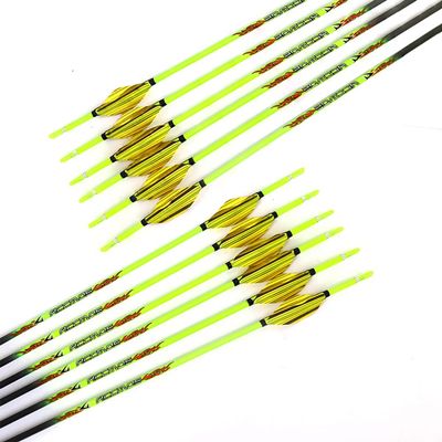 Spine 1000 Arrow for 15 Lb Recurve Bow 25 Inch Arrow Target Practice Arrow Hunting Arrow Carbon Arrows Adult Youth Archery Indoor Outdoor Shooting Bullet Tip 12pc