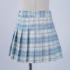 Agoky Girls A-line Plaid Pleated Tennis Active Skirt High Waist Tartan Skirt with Lining Shorts Student School Uniform Sky Blue 7-8 Years view 2