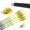 12pc Custom Length Carbon Arrows for 10-70 Lb Recurve Bow ID 4.2mm .165" 22-32 Inch Spine 400 500 600 700 800 900 1000 Target Practice & Hunting Arrow Adult Youth Shooting view 2