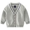 Baby Boys Button-up Cardigan V-Neck Knit Sweater Toddler Classic Casual Long Sleeve Outerwear Cardigan Sweater Coat (Gray,1-2T,1 Year,2 Years) view 1