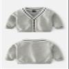 Baby Boys Button-up Cardigan V-Neck Knit Sweater Toddler Classic Casual Long Sleeve Outerwear Cardigan Sweater Coat (Gray,1-2T,1 Year,2 Years) view 2