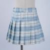 Freebily Kids Girls High Waist School Uniform Skater Scooter Plaid Skirt Schoolgirls A-line Pleated Skirt Casual Mini Skort Sky Blue 5-6 Years view 2