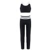 Moggemol Girls Printed Athletic Crop Top with Leggings Sets Jazz Hip Hop Workout Gymnastic Dance Outfit Black 12 view 1