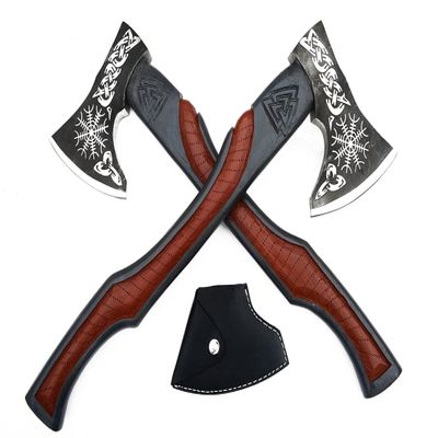 Custom Handmade carbon Steel Viking Axe Etched Head