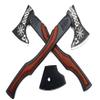 Custom Handmade carbon Steel Viking Axe Etched Head view 1