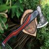 Custom Handmade carbon Steel Viking Axe Etched Head view 3