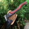 Custom Handmade carbon Steel Viking Axe Etched Head view 4