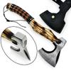 Custom Handmade Carbon Steel Viking Tomahawk Hatchet Bearded Leather Wrapped Handle Axe view 1