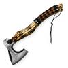Custom Handmade Carbon Steel Viking Tomahawk Hatchet Bearded Leather Wrapped Handle Axe view 2