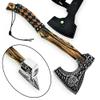 Custom Handmade Carbon Steel Viking Tomahawk Hatchet Bearded Axe view 1