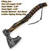 Custom Handmade Carbon Steel Viking Tomahawk Hatchet Bearded Axe view 2
