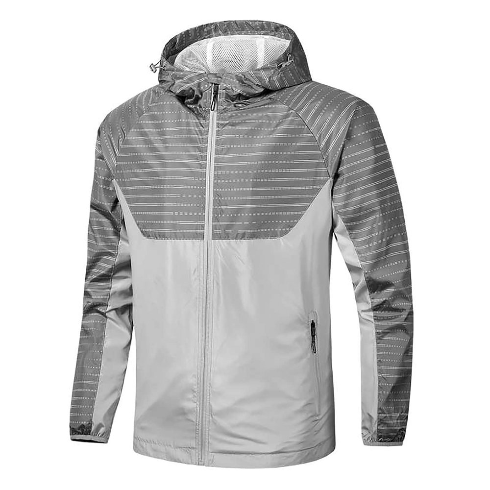 2021 Fashion Hood Raincoat for Men's Waterproof Coat Zipper Long Sleeve Solid Color Outdoor Jacket Trench