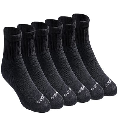 Dickies Men's Dri-Tech Moisture Control Quarter Socks (6, 12, 18 Pairs), Solid Black (6 Pairs), XX-Large