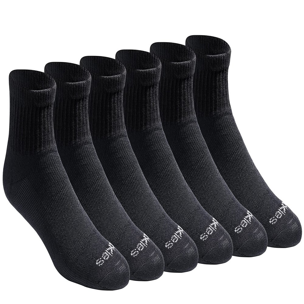 Dickies Men's Dri-Tech Moisture Control Quarter Socks (6, 12, 18 Pairs), Solid Black (6 Pairs), XX-Large