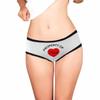MyPupSocks Custom Underwear, Personalized Funny Panties, Heart Property of Name White Women's Briefs Panties Printed with Name XXXL view 3