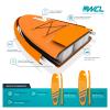 Wave Tourer Premium Inflatable Stand Up Paddle Board (6 Inches Thick) with SUP Accessories & Carry Bag | Wide Stance, Non-Slip Deck, Leash, Paddle & Pump, Standing Boat | Youth & Adult (Orange, 11ft) view 3