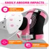 SKATEWIZ Kids Knee Pads and Elbow Pads Set - Wrist Guards for Skateboarding - Smash - Size M/L Pink White - Skating Protective Gear, Roller Skates, Skateboard - Ice Skating Kids view 3