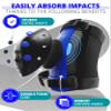 SKATEWIZ Kids Knee Pads and Elbow Pads Set - Wrist Guards for Skateboarding - Smash - Size M/L Blue Black - Skating Protective Gear, Roller Skates, Skateboard - Ice Skating Kids view 3