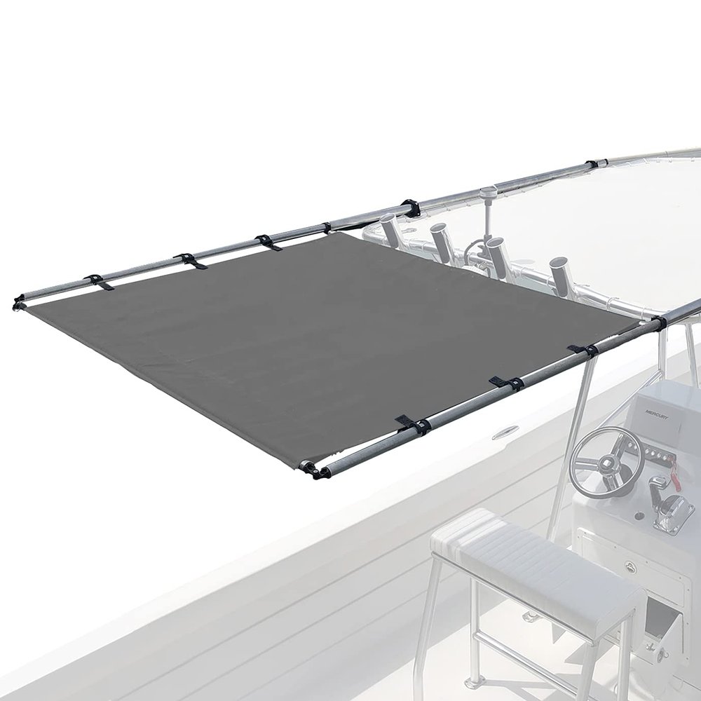 SureShade PTX Power Shade - 51" Wide (Gray) - Easy Installation on T-Top or Hardtop Boats - 600D Marine Canvas, Stainless Steel Frame - 12V DC Motors - Anti-Racking and Auto Shut-Off - PTXSS51GY