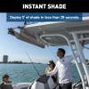 SureShade PTX Power Shade - 51" Wide (Gray) - Easy Installation on T-Top or Hardtop Boats - 600D Marine Canvas, Stainless Steel Frame - 12V DC Motors - Anti-Racking and Auto Shut-Off - PTXSS51GY view 4