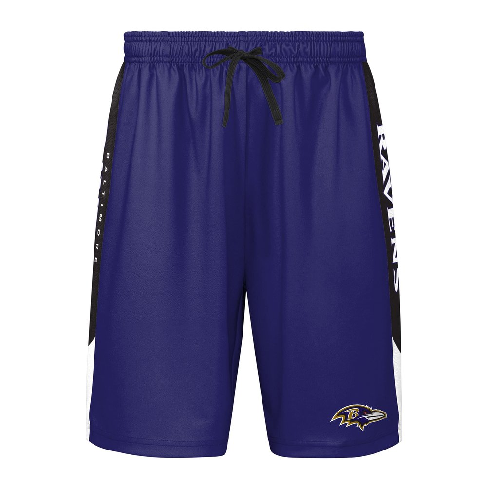 FOCO Baltimore Ravens NFL Mens Side Stripe Training Shorts - M