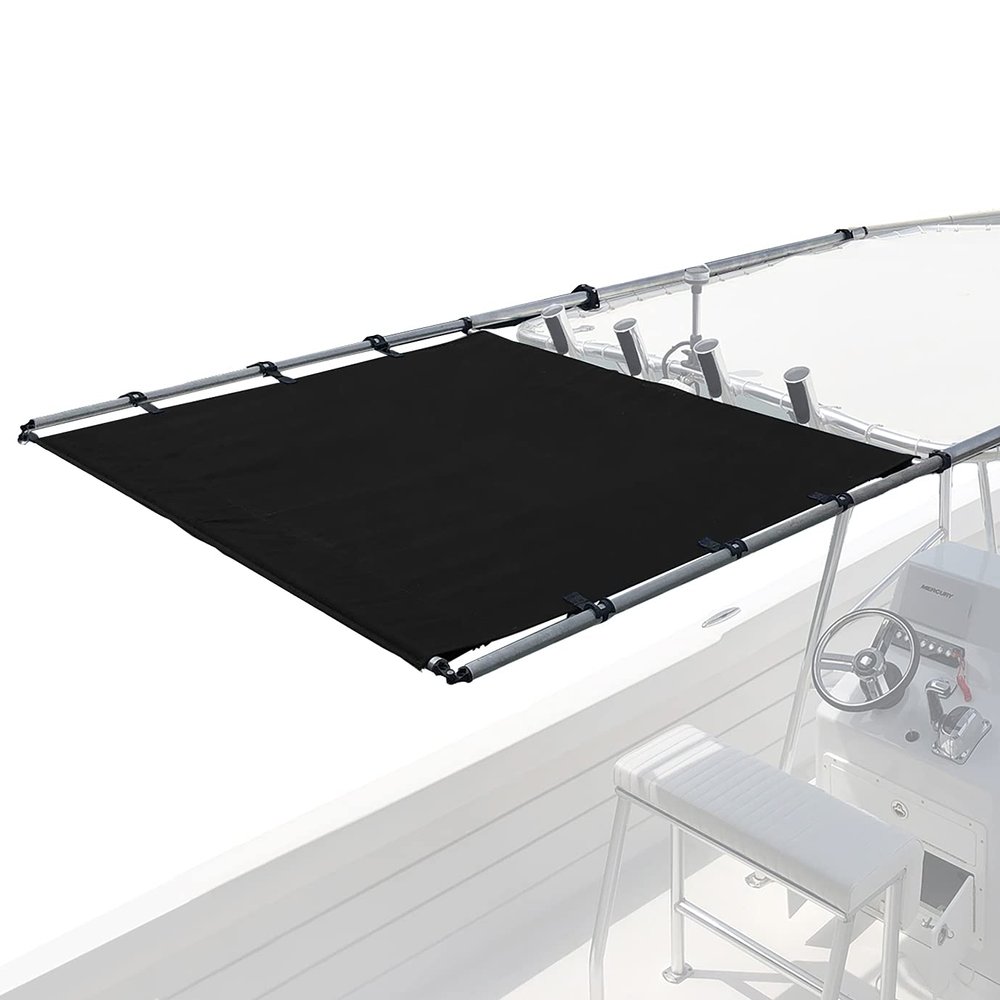 SureShade PTX Power Shade - 57" Wide (Black) - Easy Installation on T-Top or Hardtop Boats - 600D Marine Canvas, Stainless Steel Frame - 12V DC Motors - Anti-Racking and Auto Shut-Off - PTXSS57BK