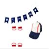Baseball Cap Infant Hat Half Way to First Stitch Design & Accessories Navy Blue, White view 1