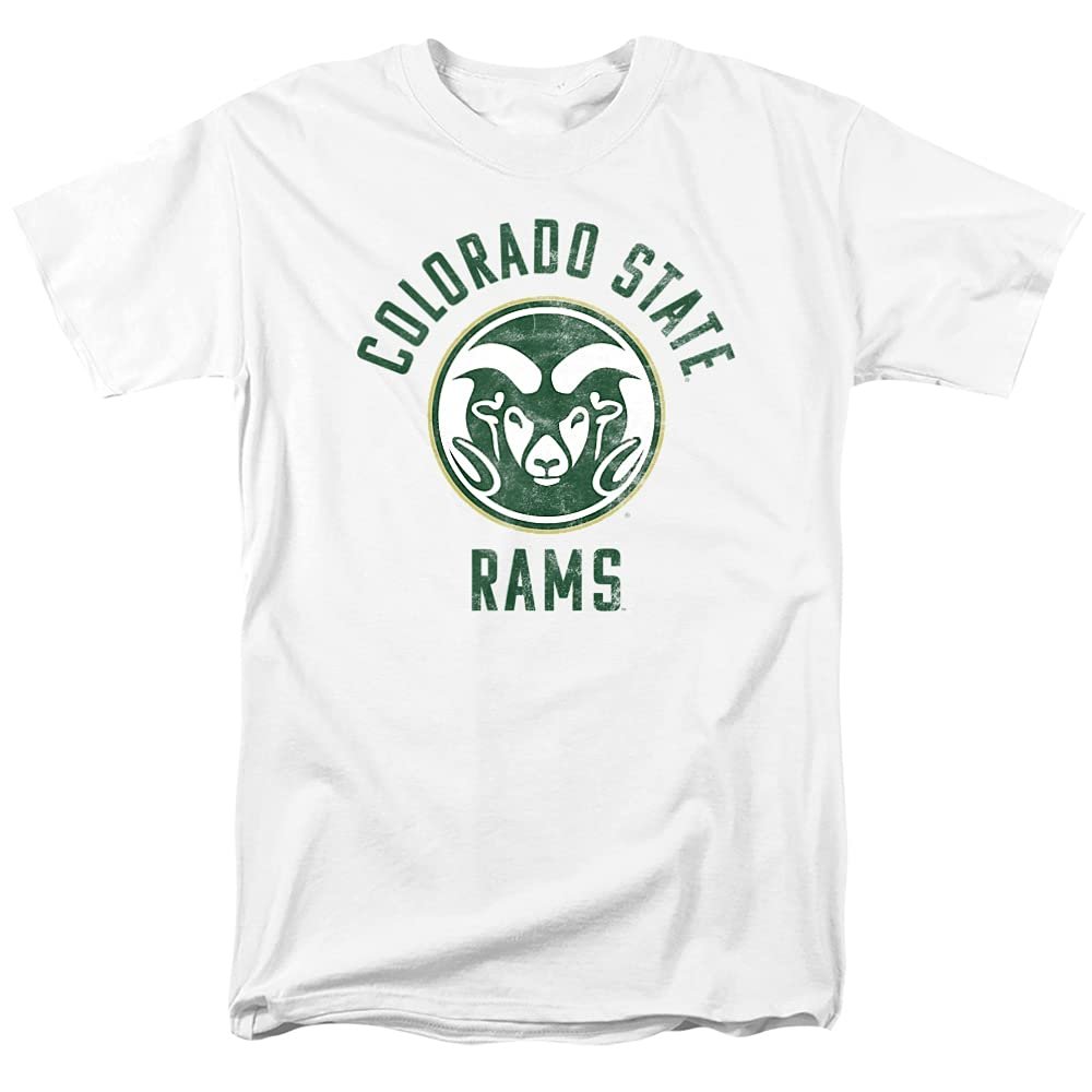 Colorado State University Official Rams Logo Unisex Adult T-Shirt, White, 5X-Large