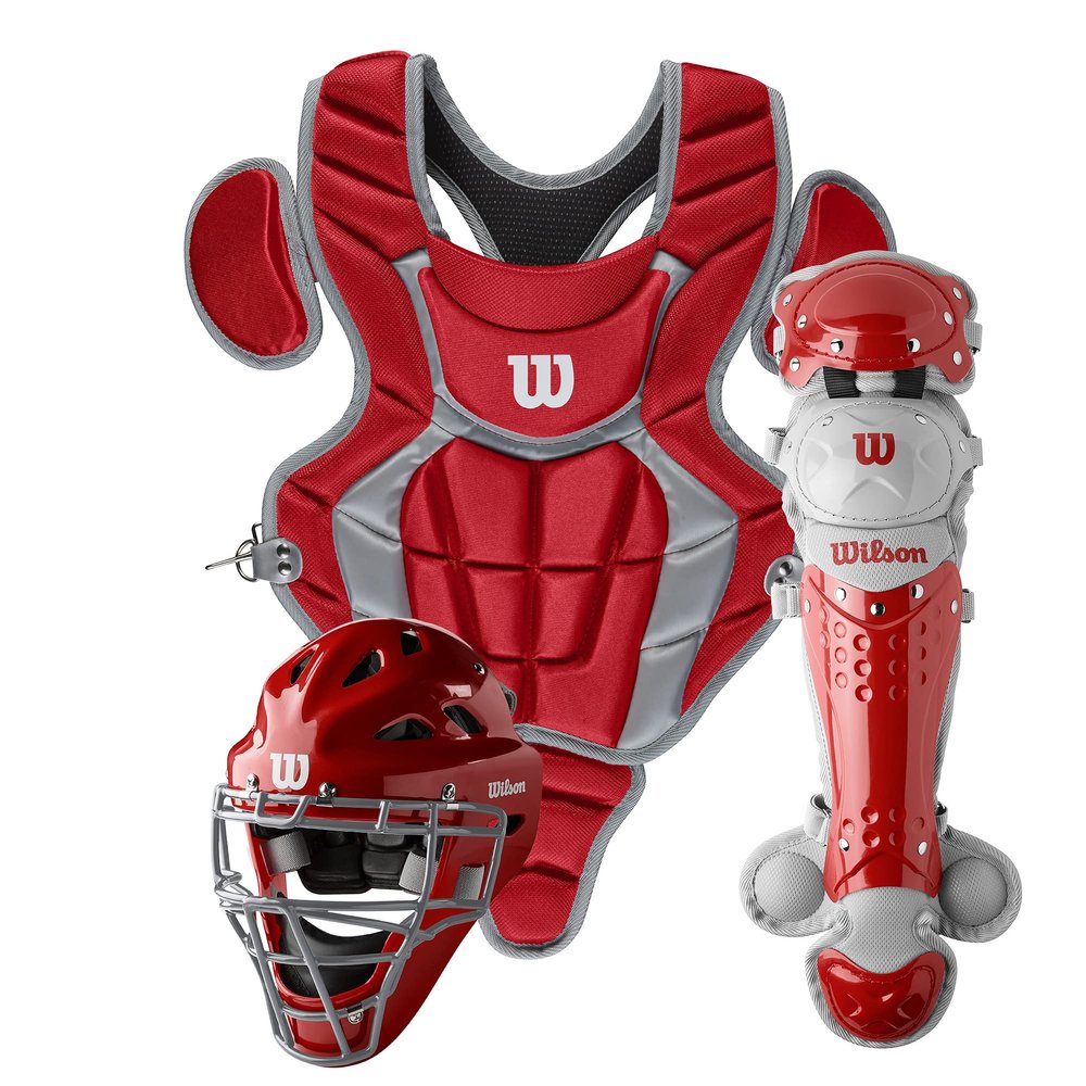 WILSON C200 Youth Catcher's Gear Kit - Scarlet 12 inch