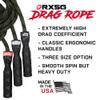 Rx Smart Gear Drag Jump Rope w/Non Slip Ergonomic Handles - Weighted Polypropylene Rope for Fitness & Exercise, Cardio Workout | Speed Jumping Rope for Men & Women WOD (Black, Large) view 2